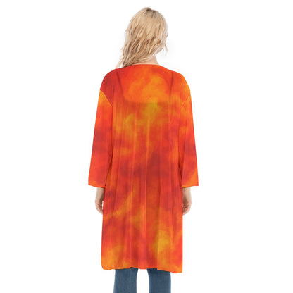 Women's V-neck Mesh Cardigan