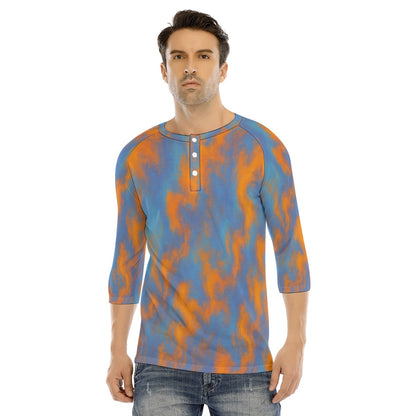 Men's Bracelet Sleeve T-shirt With Button Closure - view 1