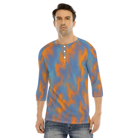 Men's Bracelet Sleeve T-shirt With Button Closure - view 1