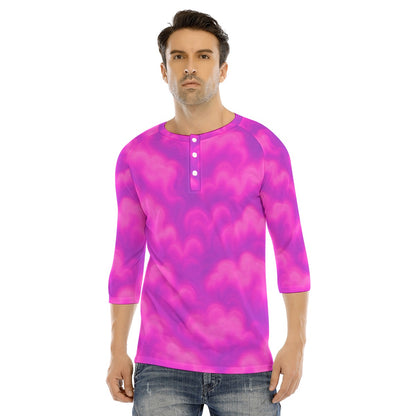 Men's Bracelet Sleeve T-shirt With Button Closure - view 1