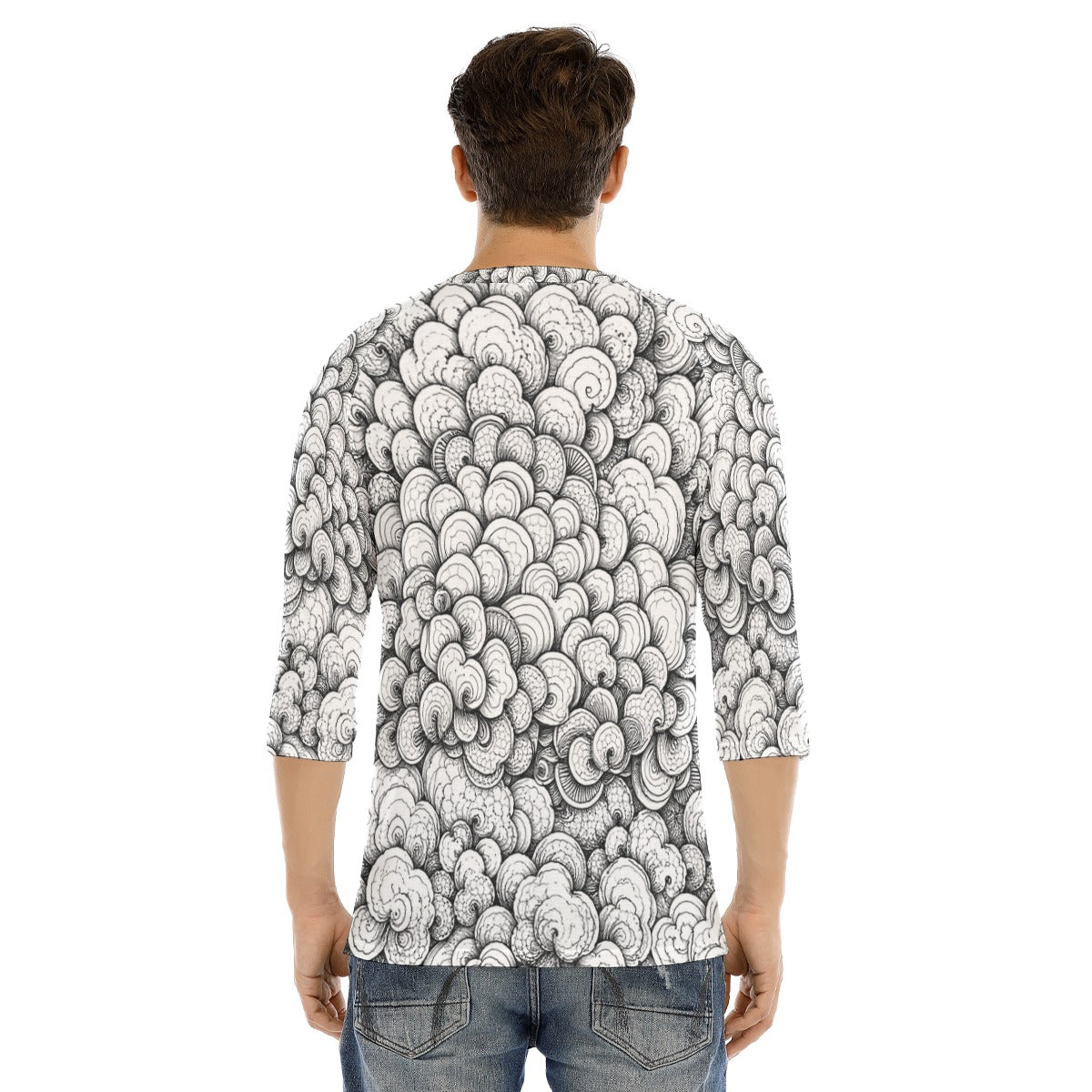 Men's Bracelet Sleeve T-shirt With Button Closure - view 4