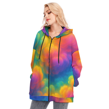 Women's Long Hoodie With Zipper Closure