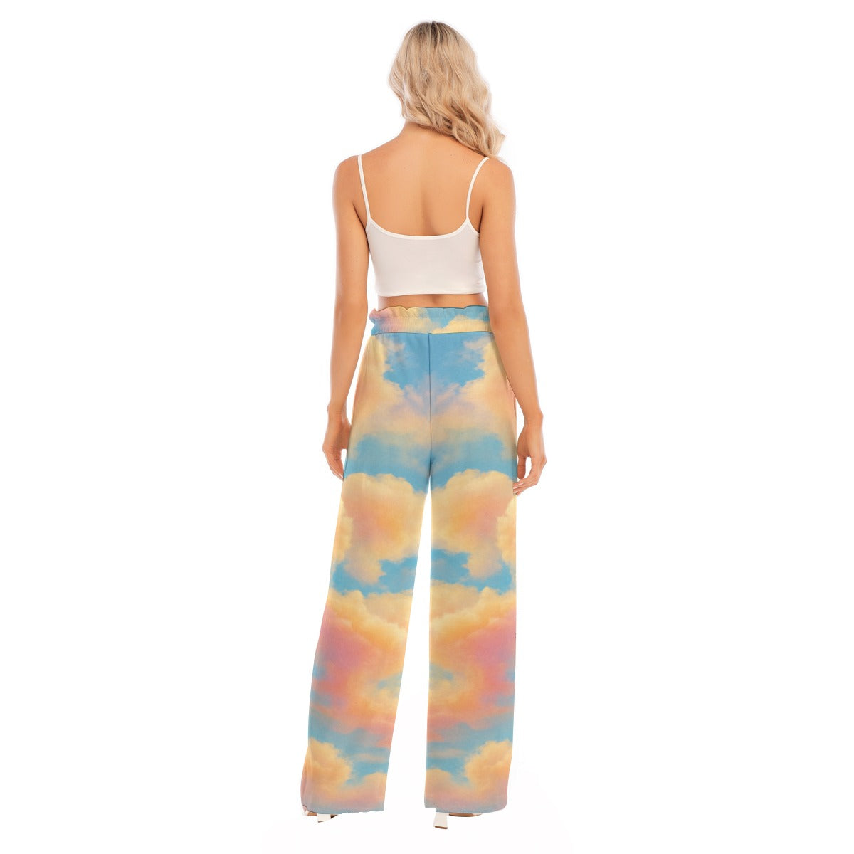 Women's Waist Fungus Edge Wide-leg Pants