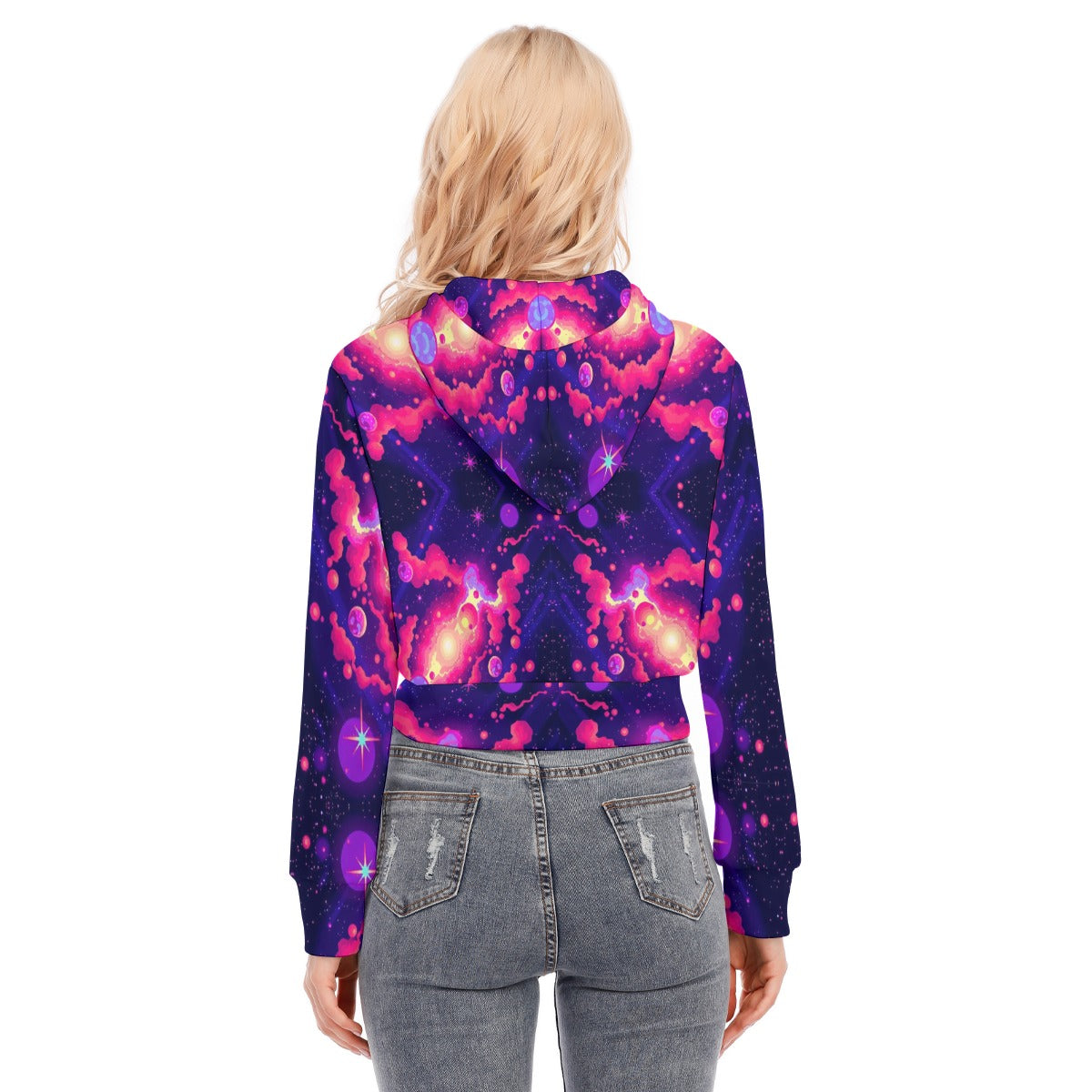 Women's Crop Top Hoodie With Zipper Closure
