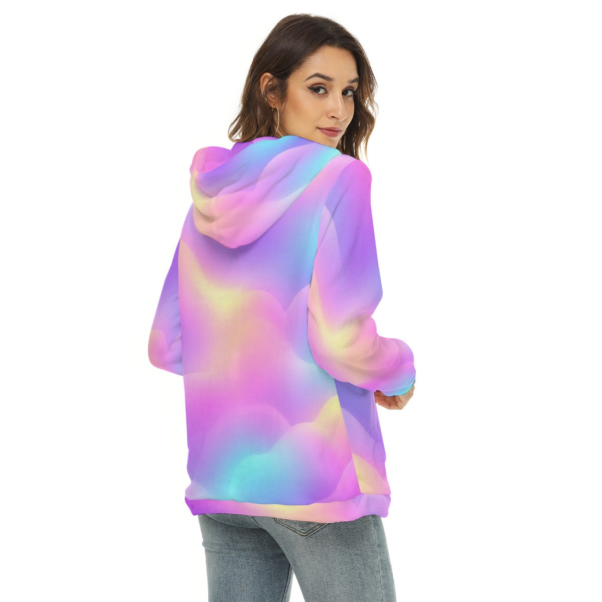 Women's Borg Fleece Hoodie With Half Zip