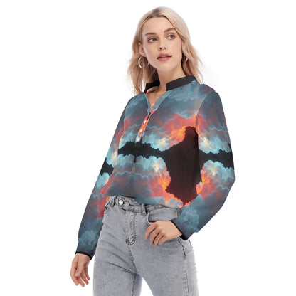Women's Long Sleeve Blouse With Button Closure