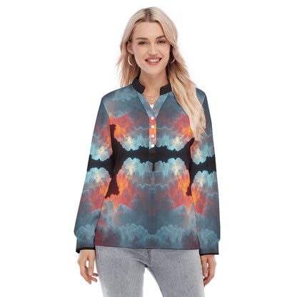 Women's Long Sleeve Blouse With Button Closure