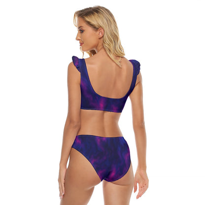 Women's Bikini Swimsuit With Ruffle Cuff Bra