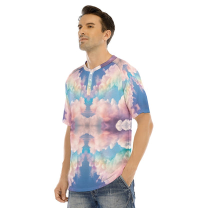 Men's Raglan Sleeve T-shirt With Button Closure