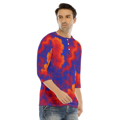 Men's Bracelet Sleeve T-shirt With Button Closure - view 2