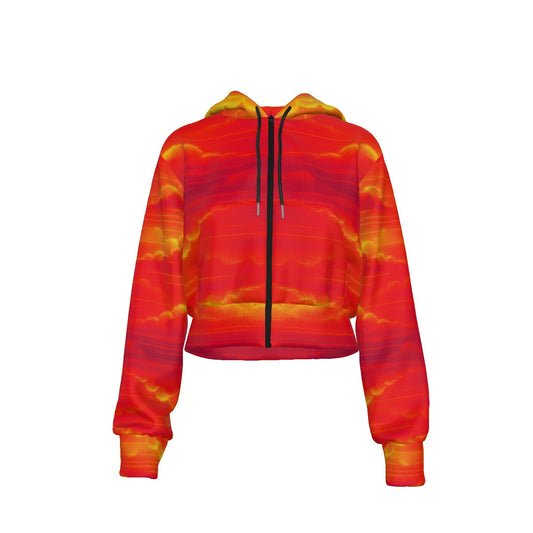 Women's Crop Top Hoodie With Zipper Closure