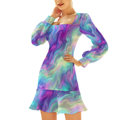 Women's Ruffle Hem Skinny Dress