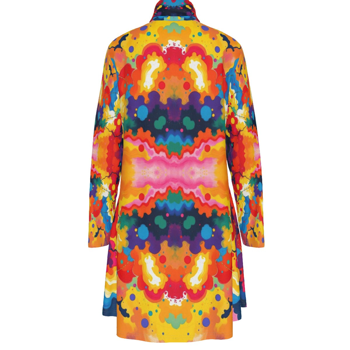 Women's High Neck Dress With Long Sleeve