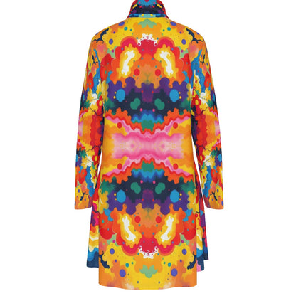 Women's High Neck Dress With Long Sleeve