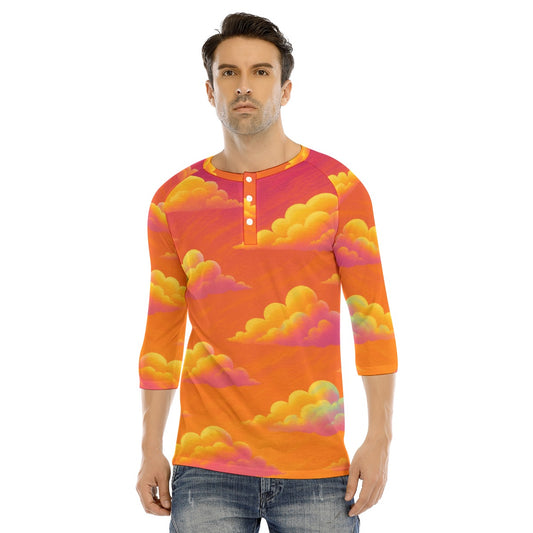 Men's Bracelet Sleeve T-shirt With Button Closure - view 1