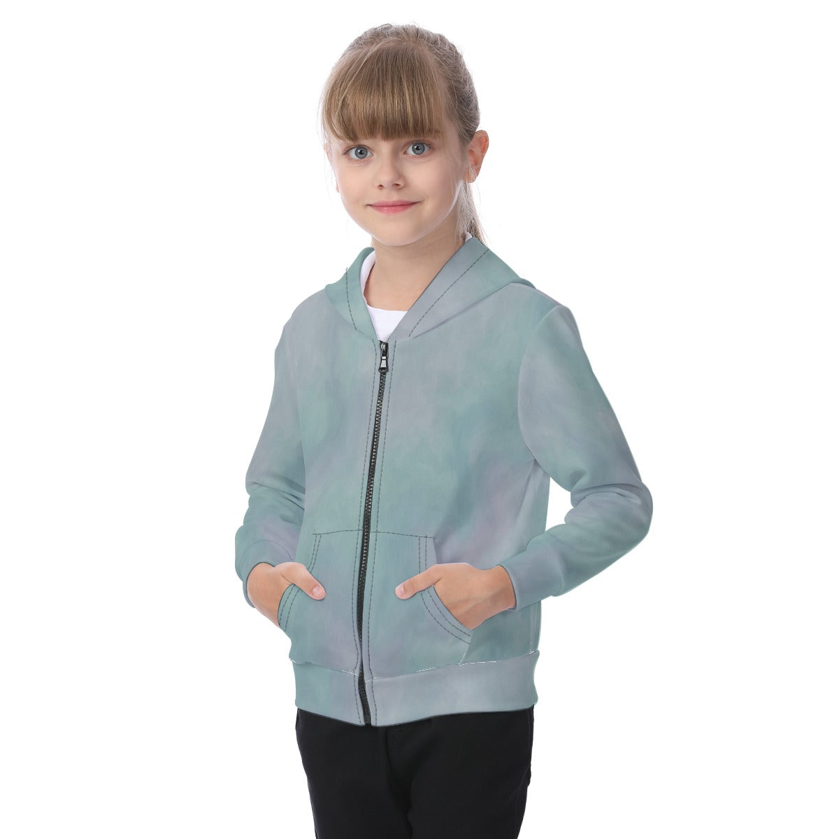 Unisex Kid's Zip-up Hoodie With Patch Pocket