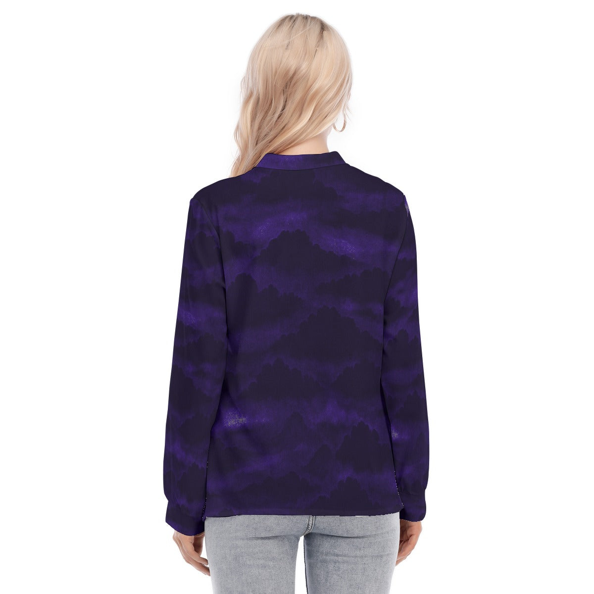 Women's Long Sleeve Blouse With Button Closure