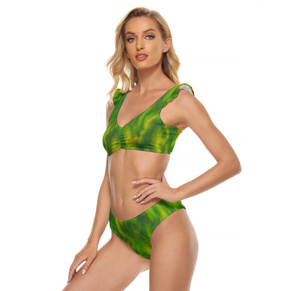 Women's Bikini Swimsuit With Ruffle Cuff Bra