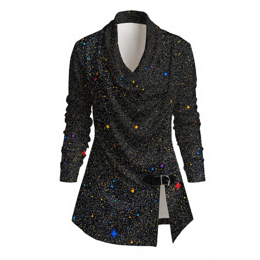 Women's Draped Long Sleeve Top