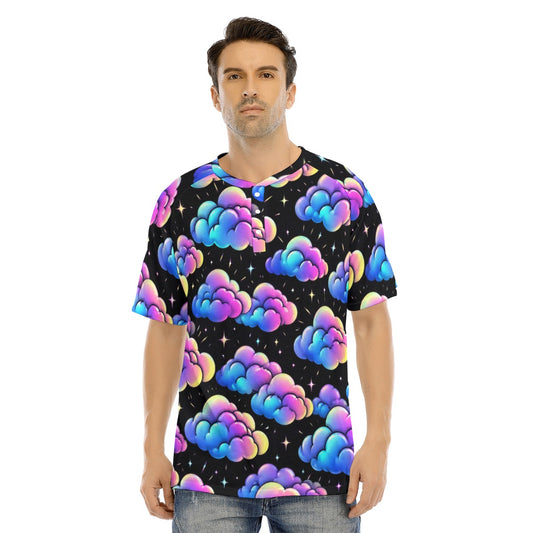 Men's Raglan Sleeve T-shirt With Button Closure