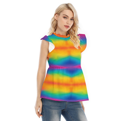 Women's Blouse With Lotus Leaf Lace