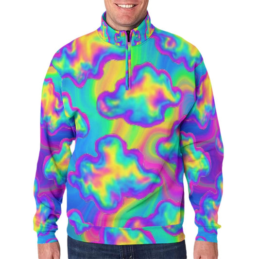 Men's Hidden Half-Zip Placket Hoodie