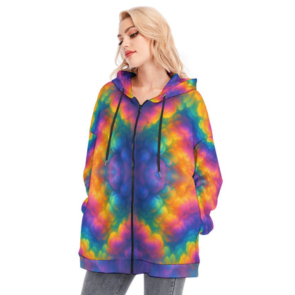 Women's Long Hoodie With Zipper Closure