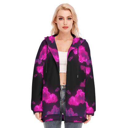 Women's Long Hoodie With Zipper Closure