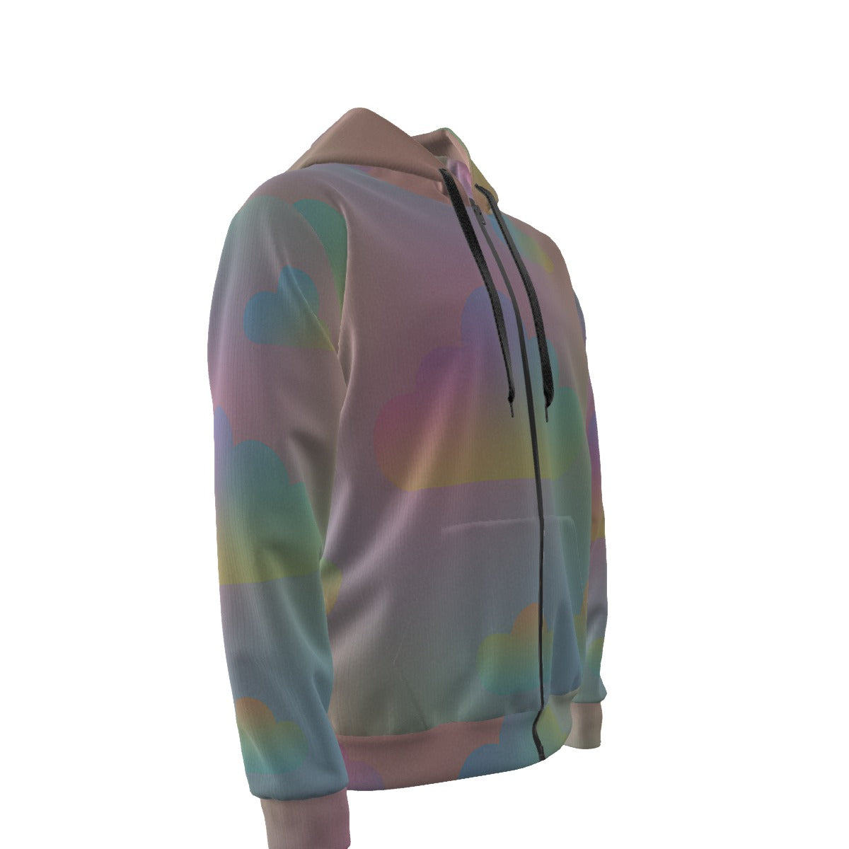 Unisex Zipper Hoodie With Black Lining