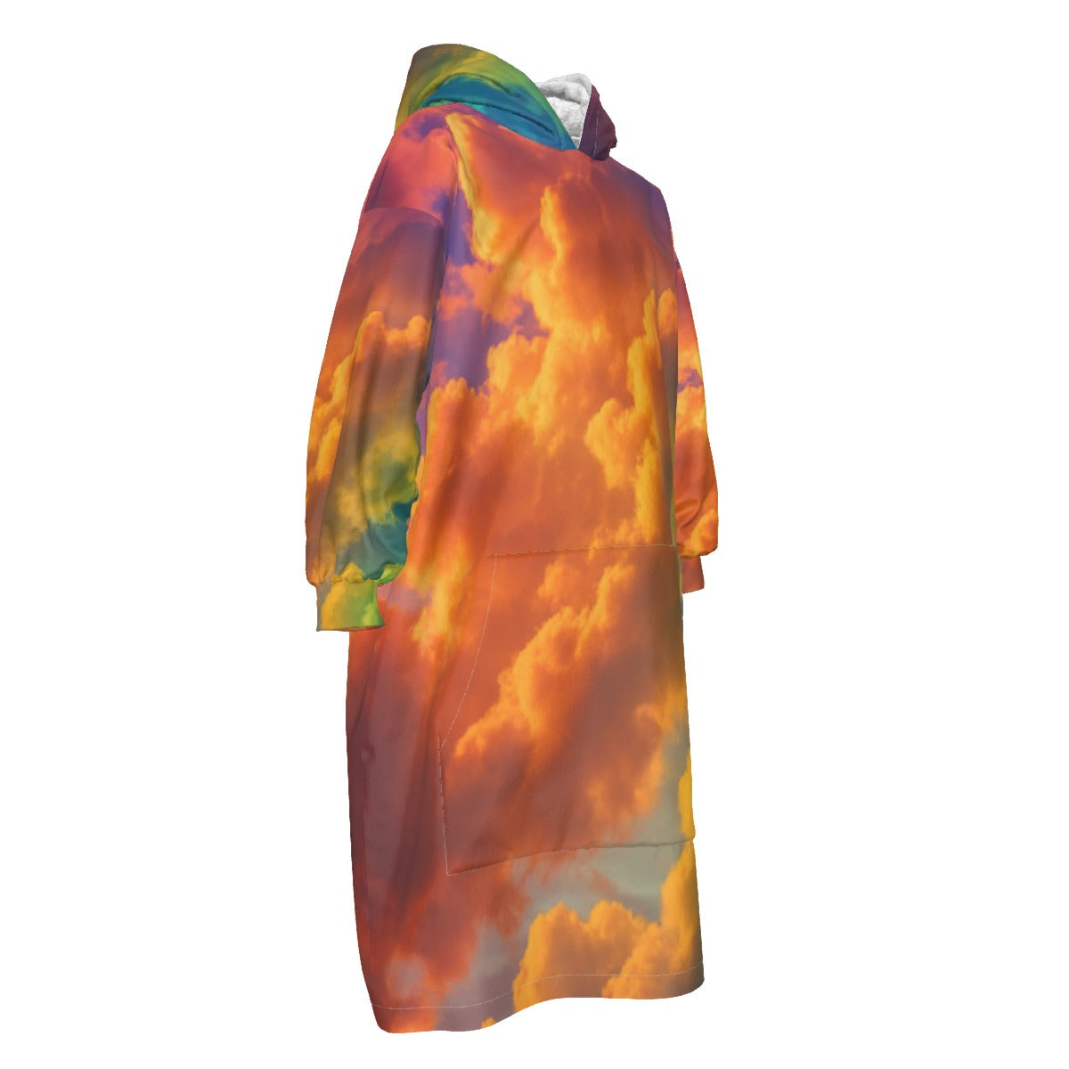 Unisex Kid's Sherpa Fleece Mid-Length Hoodie Blanket