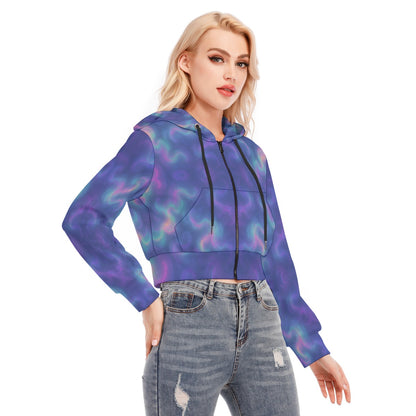 Women's Crop Top Hoodie With Zipper Closure