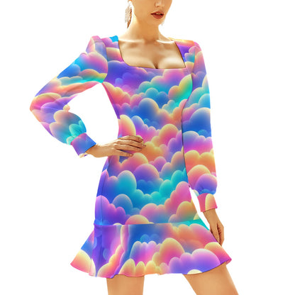 Women's Ruffle Hem Skinny Dress