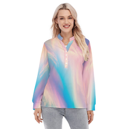 Women's Long Sleeve Blouse With Button Closure