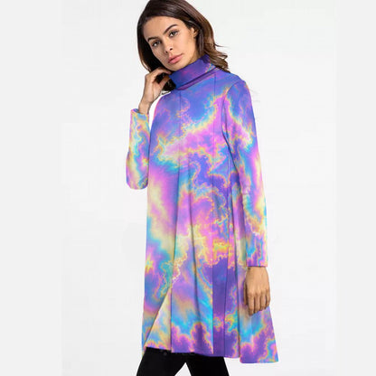 Women's High Neck Dress With Long Sleeve