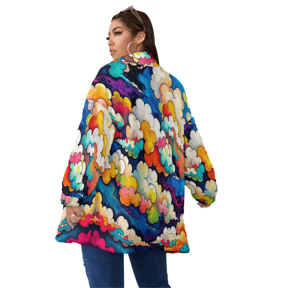 Unisex Borg Fleece Stand-up Collar Coat With Zipper Closure(Plus Size)