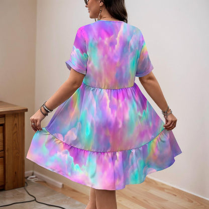 Women’s Floral V-Neck Short Sleeve Dress