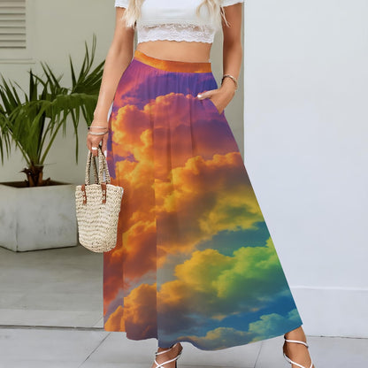 Women's Maxi Chiffon Skirts With Lining