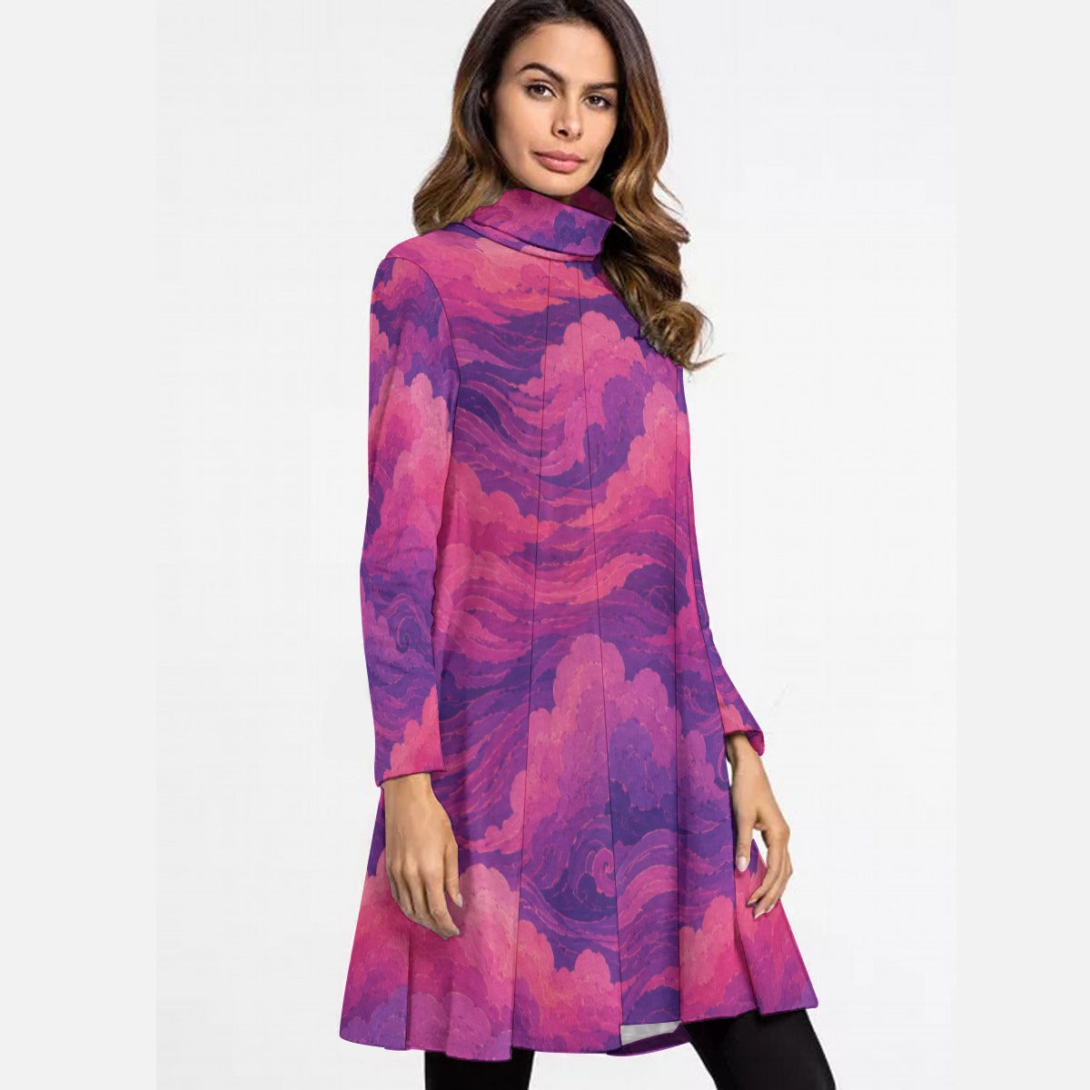 Women's High Neck Dress With Long Sleeve by O’Nimbus – view 2