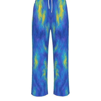 Unisex Knitted Fleece Wide Leg Pants