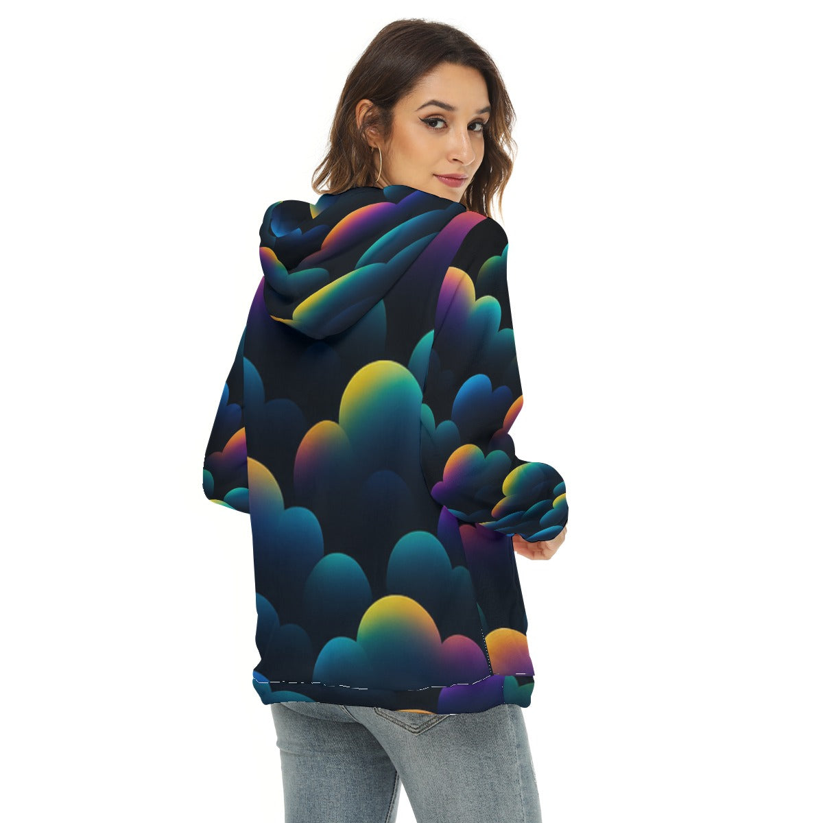 Women's Borg Fleece Hoodie With Half Zip