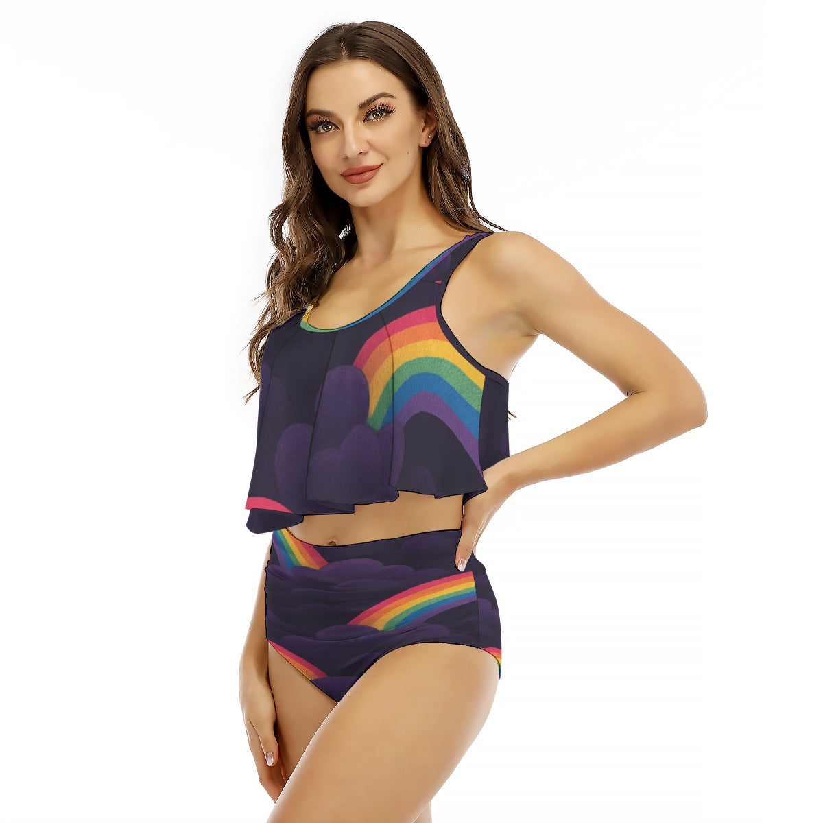 Women's Ruffled Vest Bikini Swimsuit