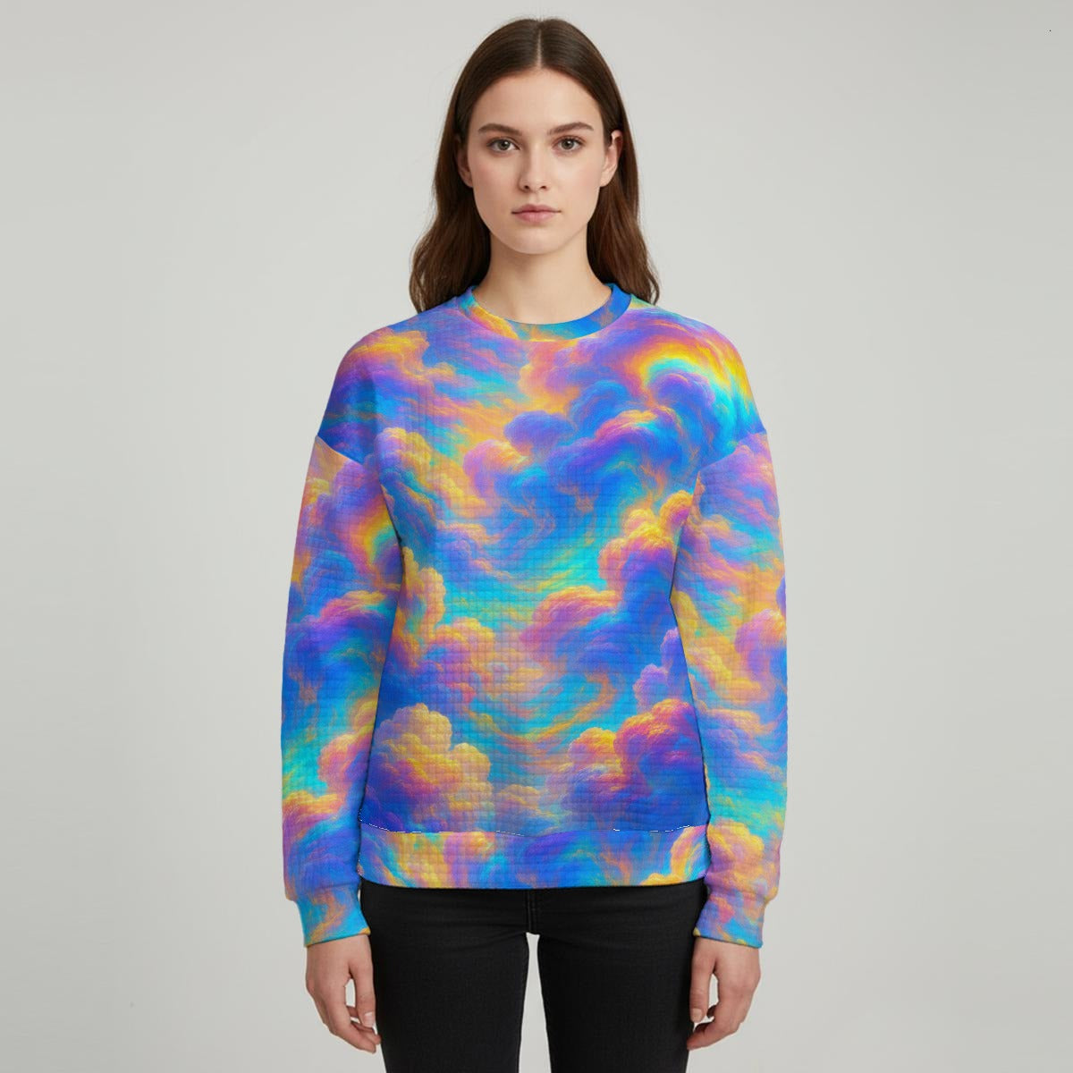 Women's Thick Waffle Knit Sweatshirt