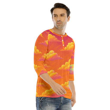 Men's Bracelet Sleeve T-shirt With Button Closure - view 2