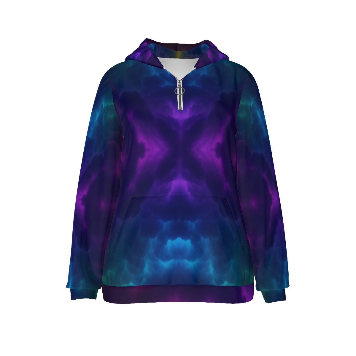 Women's Borg Fleece Hoodie With Half Zip