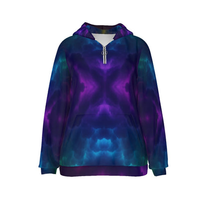 Women's Borg Fleece Hoodie With Half Zip