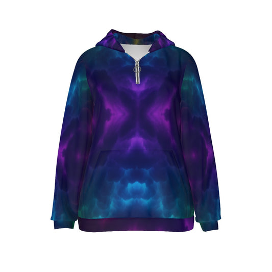 Women's Borg Fleece Hoodie With Half Zip