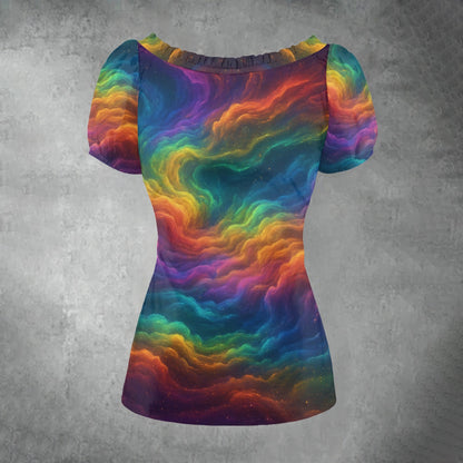 Women's Puff Sleeve Pleated Shirt