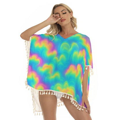 Women's Square Fringed Shawl