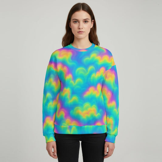 Women's Thick Waffle Knit Sweatshirt