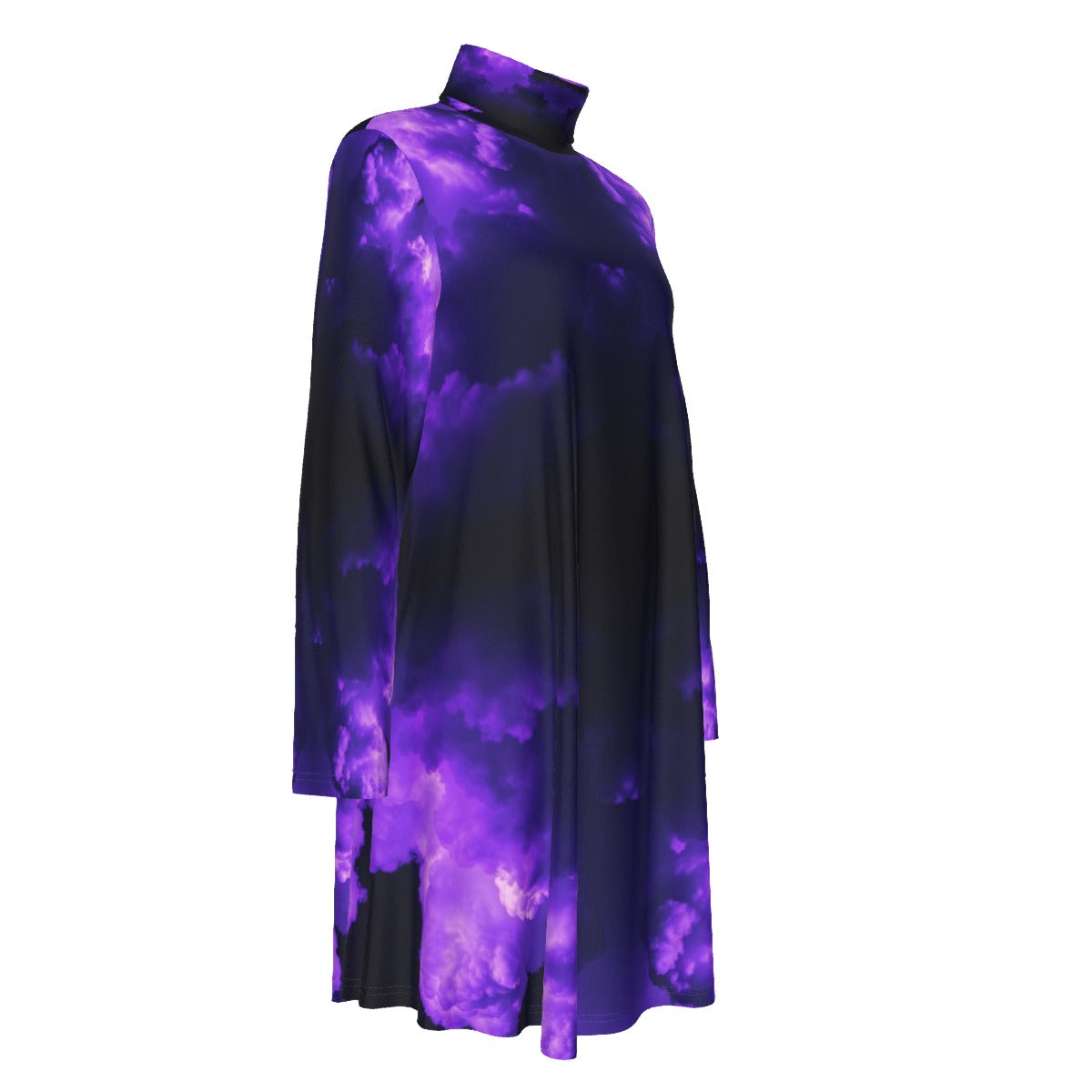 Women's High Neck Dress With Long Sleeve